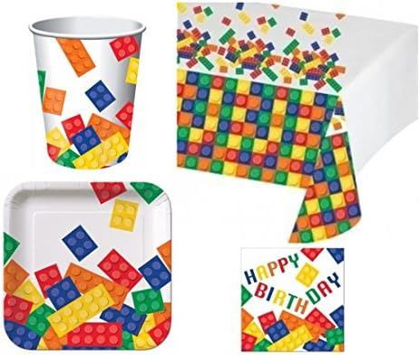 BirthdayExpress Building Blocks Deluxe Party Pack Kit for 16 | Amazon (US)