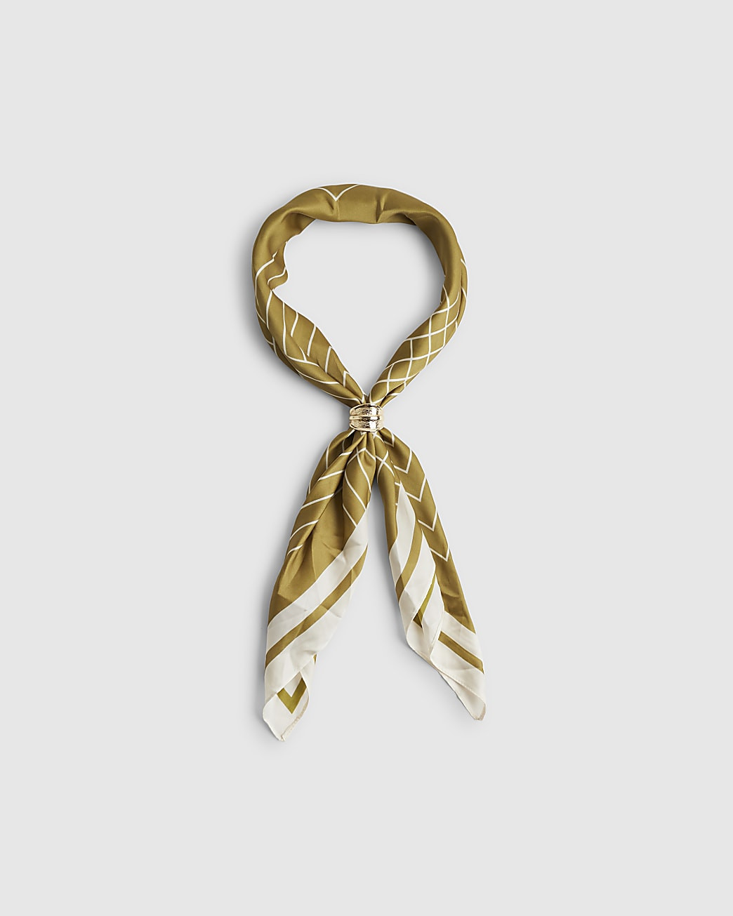 Green Geometric Stripe Scarf | River Island UK & IE