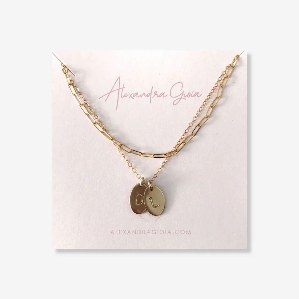 Love Letters Gold Filled Oval Necklace {Layered Set} | Alexandra Gioia