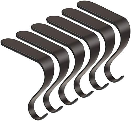 URATOT 6 Pieces Black Christmas Stocking Holder Metal Mantel Stockings Hangers Christmas Stocking... | Amazon (US)