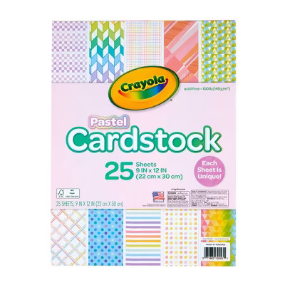 Crayola 25 Page Pastel Cardstock with Assorted Patterns: Multicolor Craft Paper, 9x12 Inches, Unc... | Target