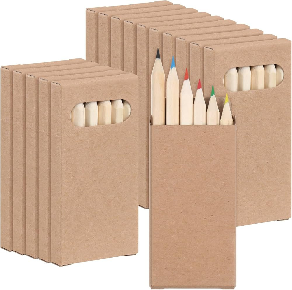 Ctosree 24 Packs 3.5 Inch Mini Colored Pencils Bulk Coloring Supplies Coloring Pencils in Kraft B... | Amazon (US)