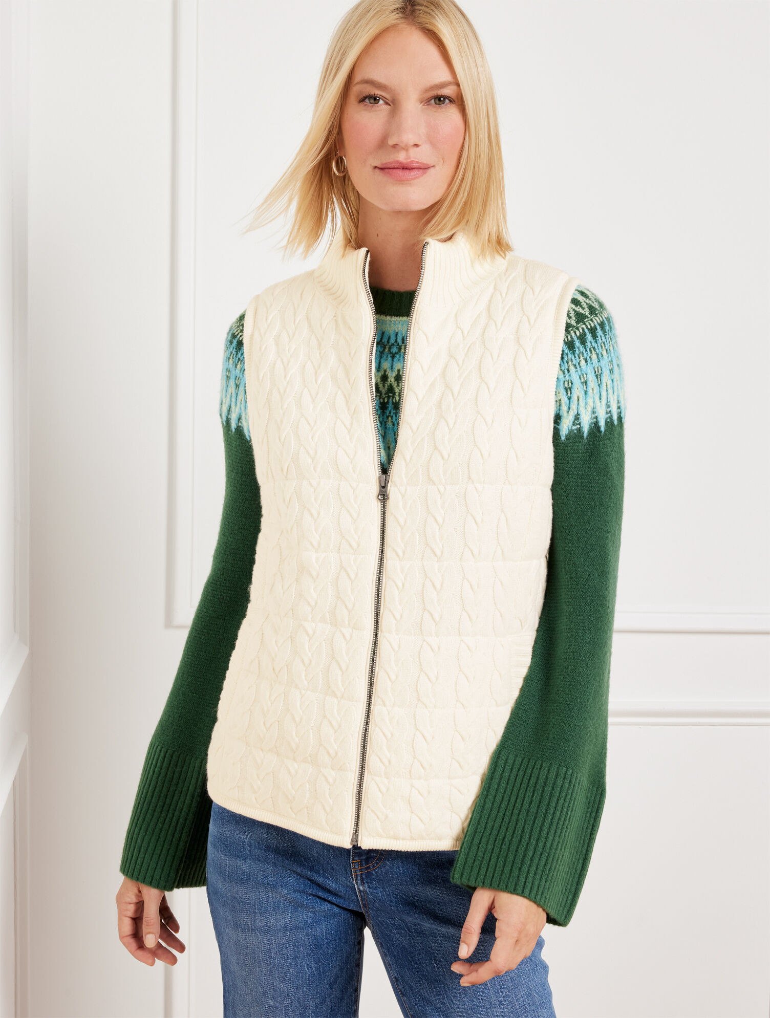 Quilted Sweater Puffer Vest | Talbots