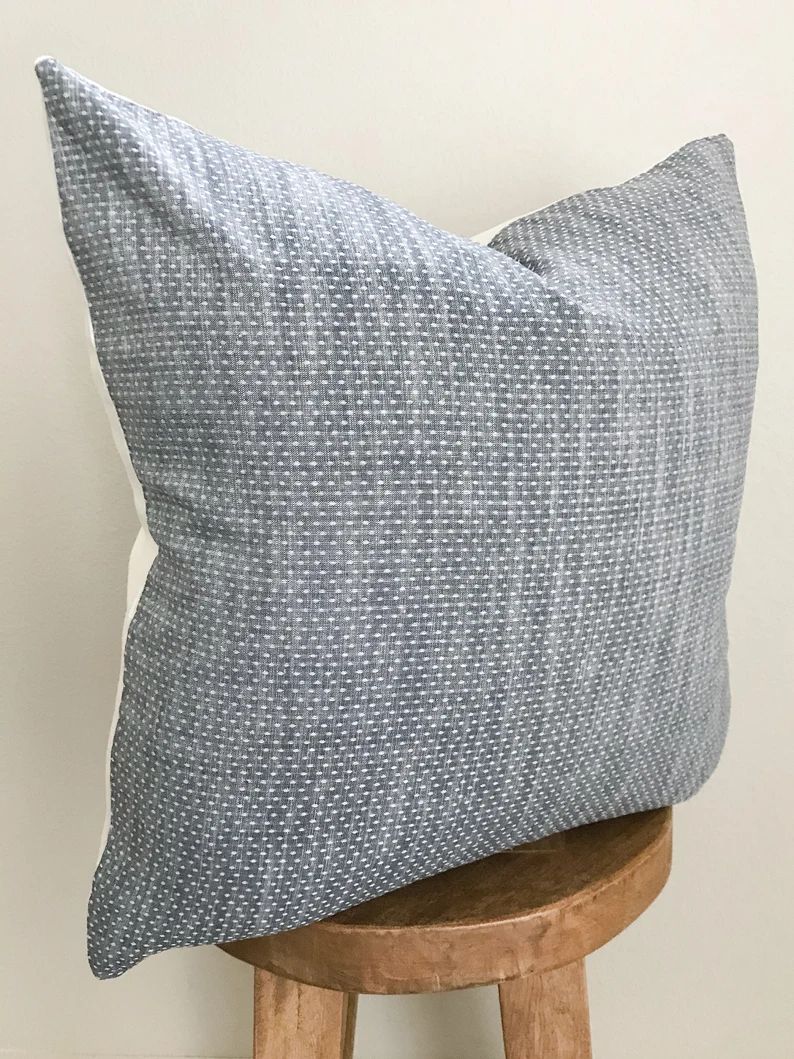 Chambray Dot Linen Pillow Cover  Textured Dot Blue Indigo | Etsy | Etsy (US)