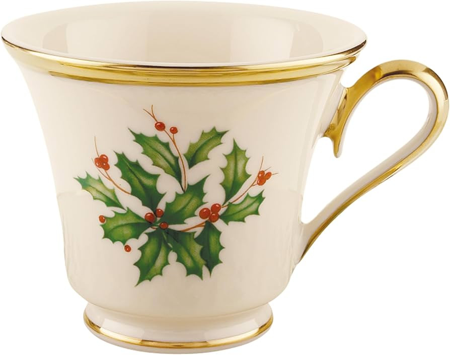 Lenox Holiday Teacup, 1 Count (Pack of 1), Red & Green | Amazon (US)