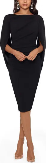 Cape Sleeve Crepe Sheath Dress | Nordstrom