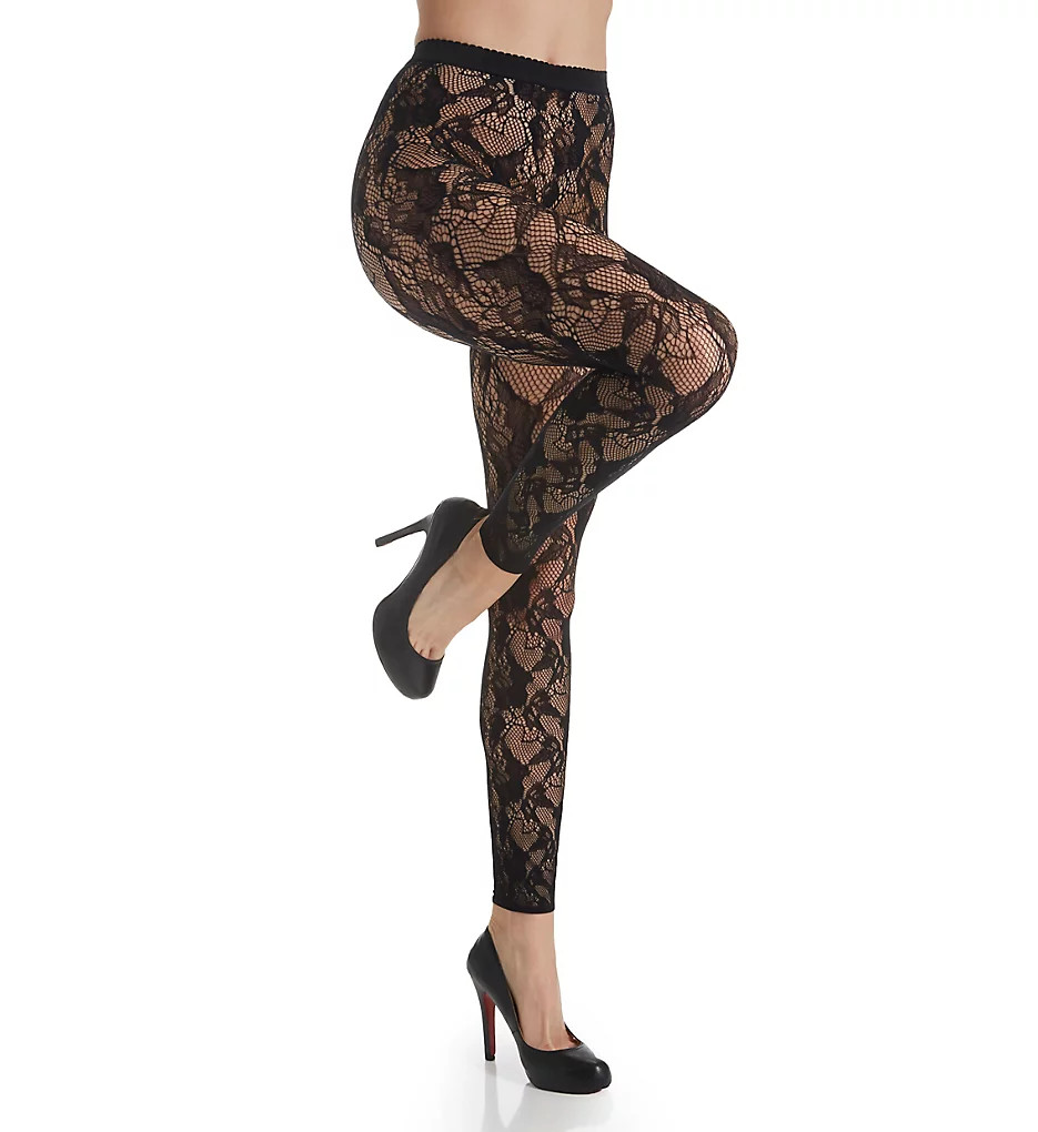 Wolford 19221 Louise Lace Leggings (Black S) | HerRoom