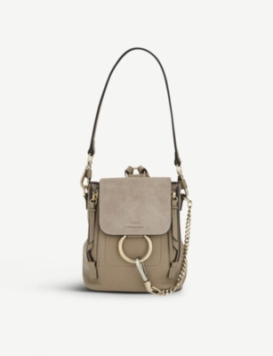 Faye mini leather & suede backpack | Selfridges