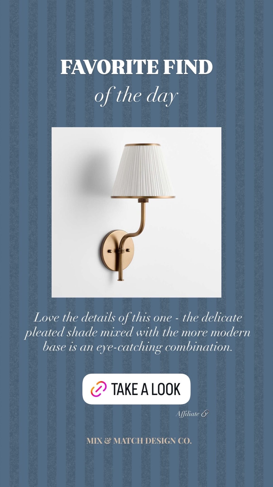 Love the details of this brass wall sconces! The delicate pleated shade mixed with the more modern base is an eye catching combination. ￼#dailyfind 

#LTKHome