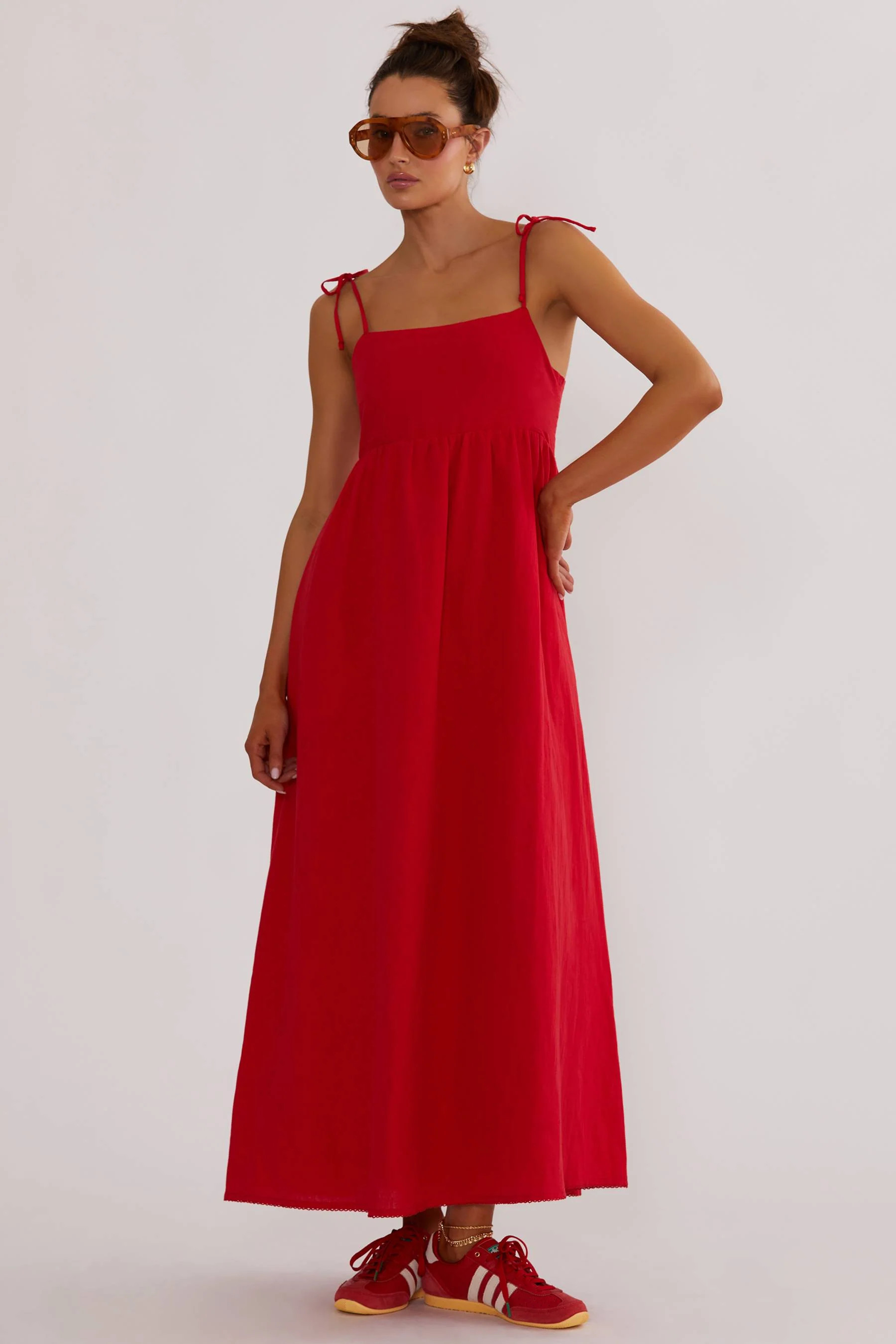 Valory Maxi Dress Red Linen | Red Linen Dress | Beach Riot | Beach Riot