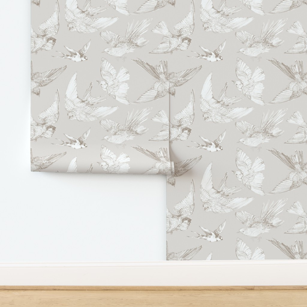 Flight belgian linen reversed  Wallpaper bylilyoake | Spoonflower