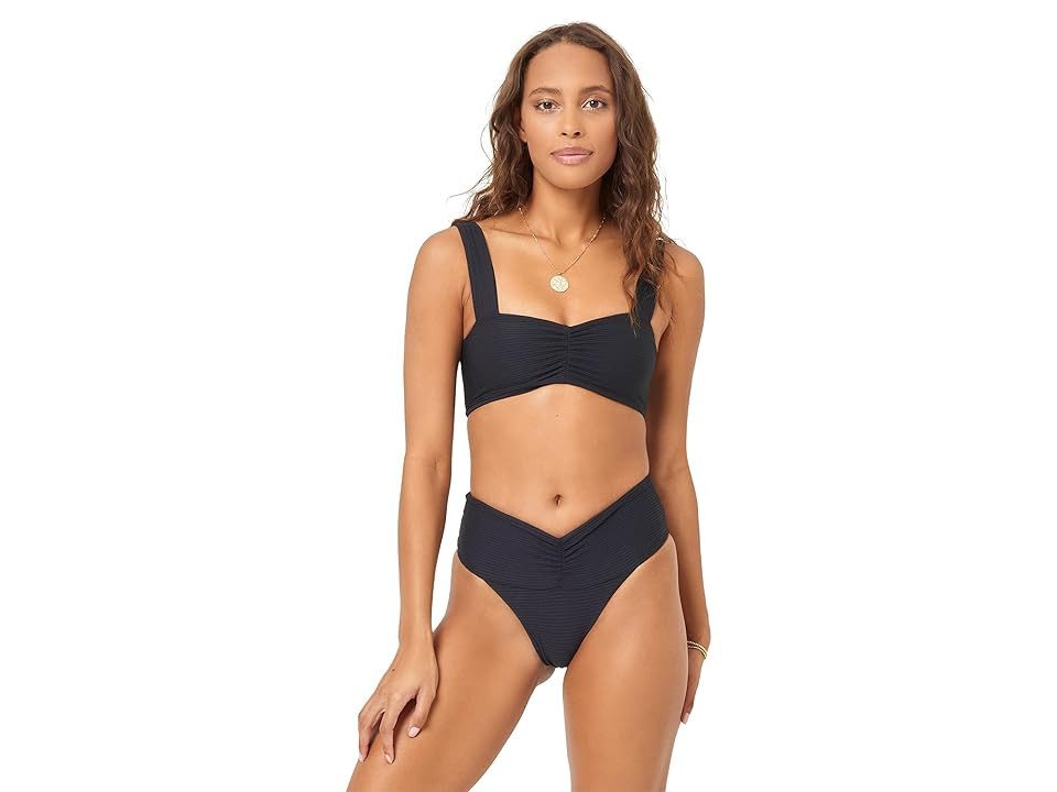 L*Space Marlee Top Women's Swimwear Black : XL (36D), Lycra/Nylon/Polyester | Zappos