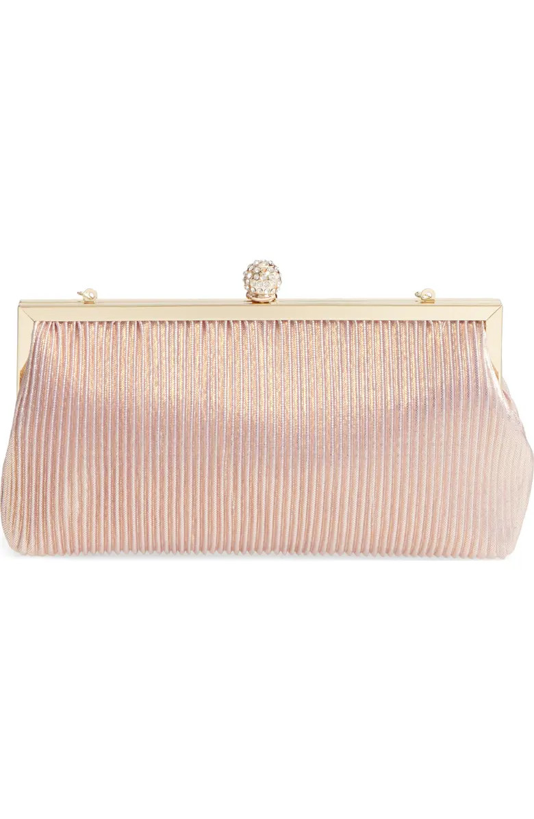 Aneka Pleated Shine Clutch | Nordstrom