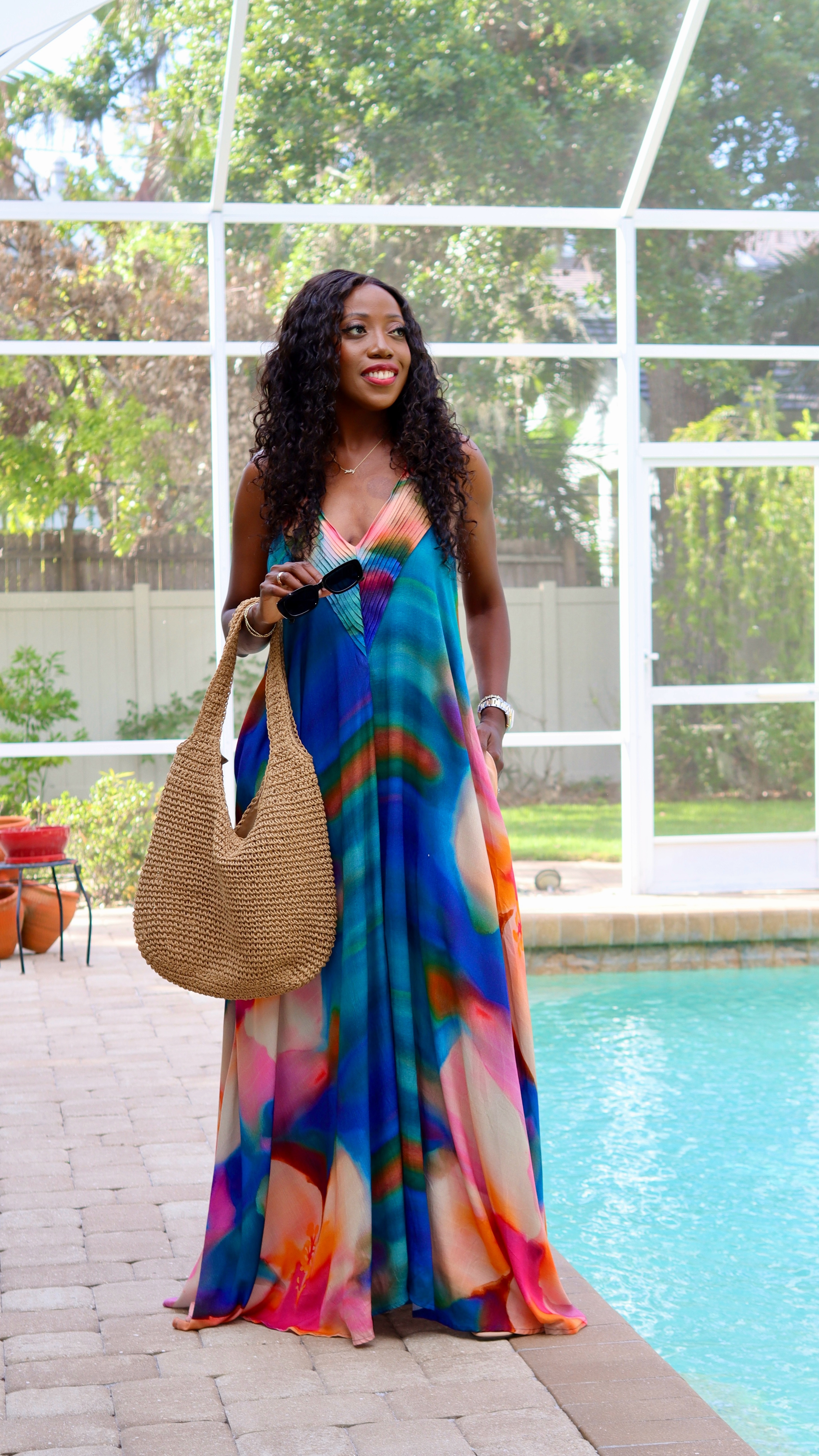 Love this beautiful maxi dress for the season and perfect for vacation. I’m wearing a size small. 

Spring Fashion, Spring Dress, Spring Outfit, Summer Outfit, Summer Dress, Watch Now, 

#Ootd 

#LTKSwim #LTKOver40 #LTKSeasonal