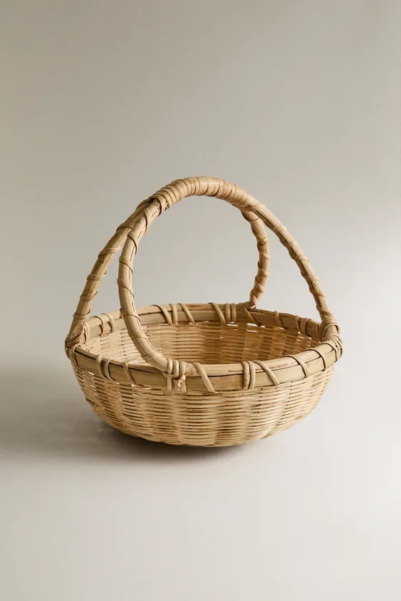 BAMBOO BASKET WITH DOUBLE HANDLE | Zara US