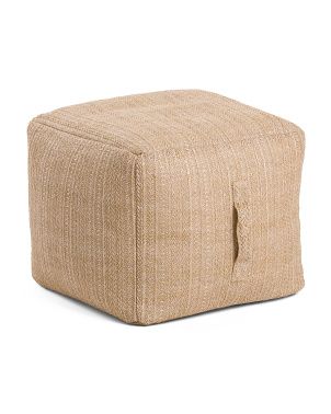 16x16 Indoor Outdoor Woven Pouf | TJ Maxx