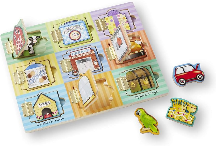 Melissa & Doug Hide and Seek Wooden Activity Board With Wooden Magnets - Wooden Busy Board, Hide ... | Amazon (US)