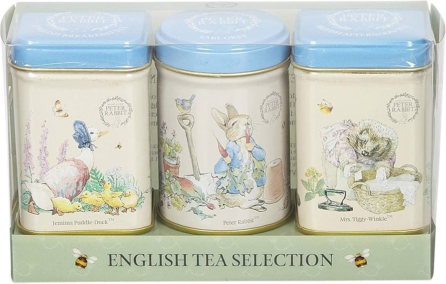 Peter Rabbit 3x Mini Tea Tins with Loose Leaf English Tea, Beatrix Potter Gift, Small Caddy Set | Amazon (US)