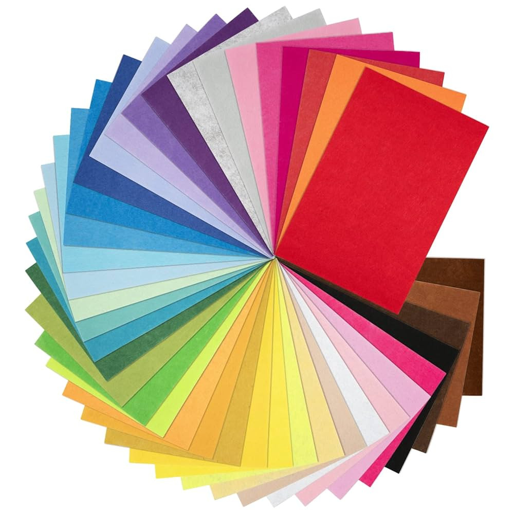 8 x 12 Inches Felt Sheets for Crafts, 40Pcs Squares Fabric Sheets, Assorted Colors Non Woven Pack... | Amazon (US)