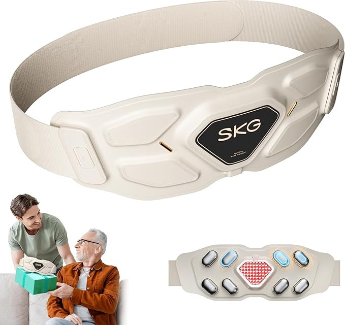 SKG Lower Back Massager Gifts for Men Women for Pain Relief, Adjustable Cordless Heating Pad Infr... | Amazon (US)