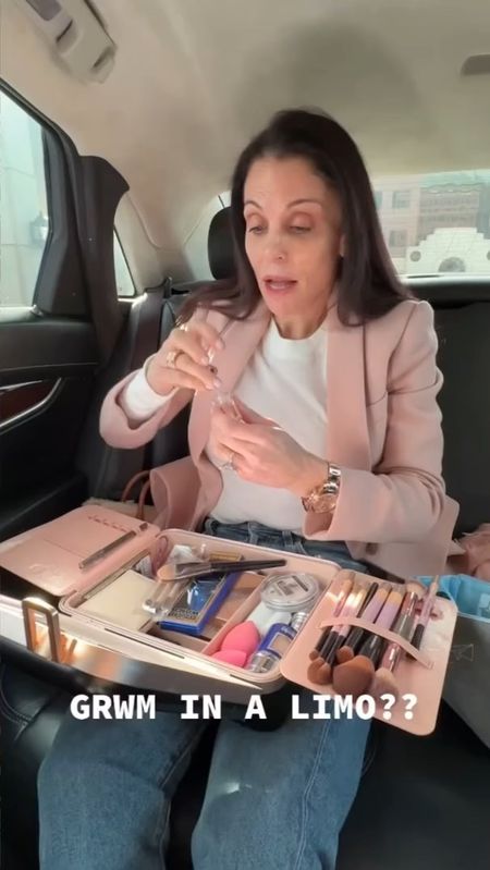 Get ready with me in a limo! Linked my makeup travel case