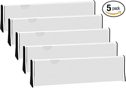 JONYJ Drawer Dividers Organizer 5 Pack, Adjustable Separators 4" High Expandable from 14.9-21" fo... | Amazon (US)