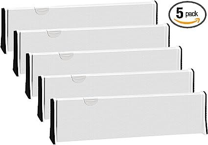 JONYJ Drawer Dividers Organizer 5 Pack, Adjustable Separators 4" High Expandable from 14.9-21" fo... | Amazon (US)