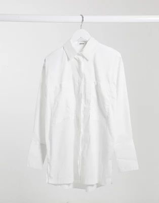 Missguided oversized poplin shirt in white | ASOS (Global)