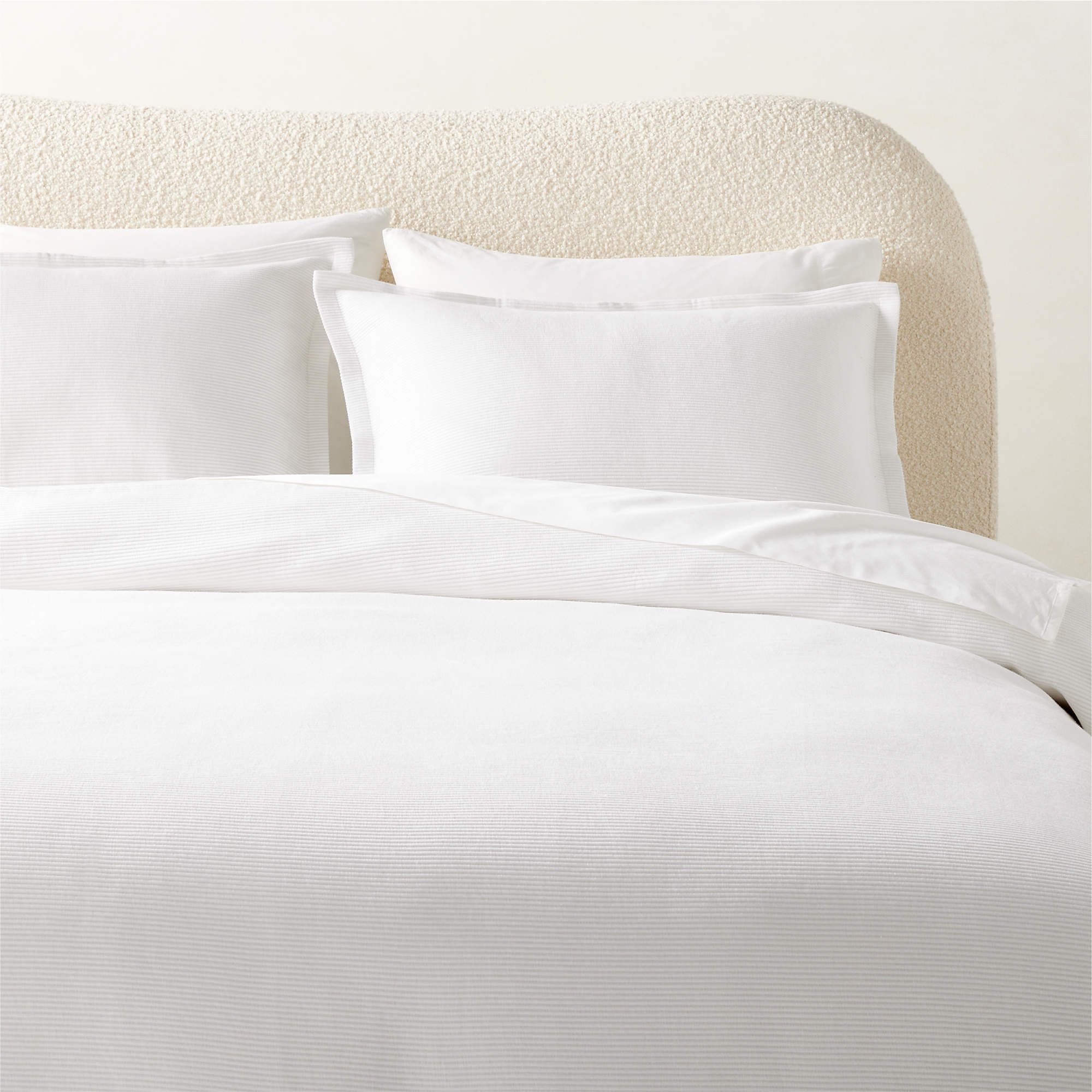 Valencea Modern Organic Cotton White Full/Queen Duvet Cover + Reviews | CB2 | CB2