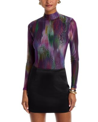 Turtleneck Mesh Top - Exclusive | Bloomingdale's (US)