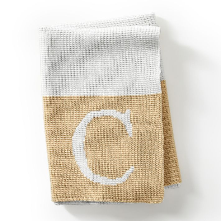 Initial Block Throw Blanket | Mark and Graham