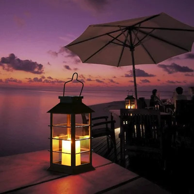 LED Solar Lantern Outdoor Hanging Solar Lights Waterproof Candle Light For Patio Courtyard Garden Decorative | Wayfair Professional