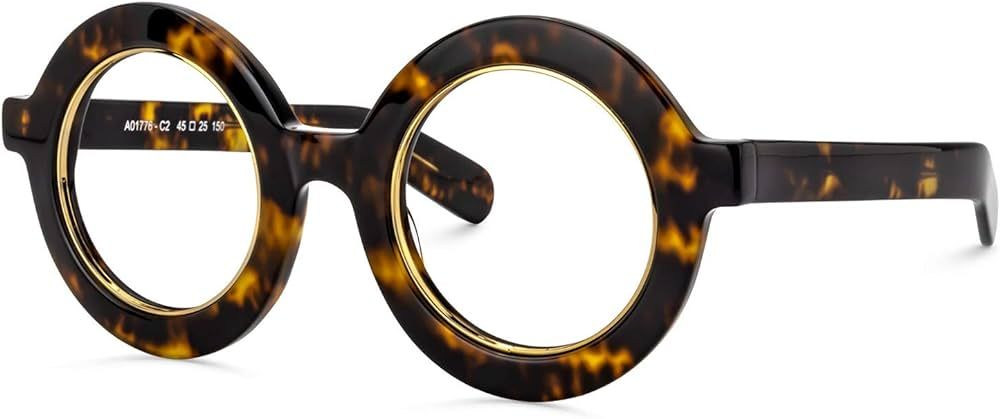 Vooglam Gold Tortoise Round Blue Light Blocking Glasses for Women Men Anti UV Eyestrain Eyewear A... | Amazon (US)
