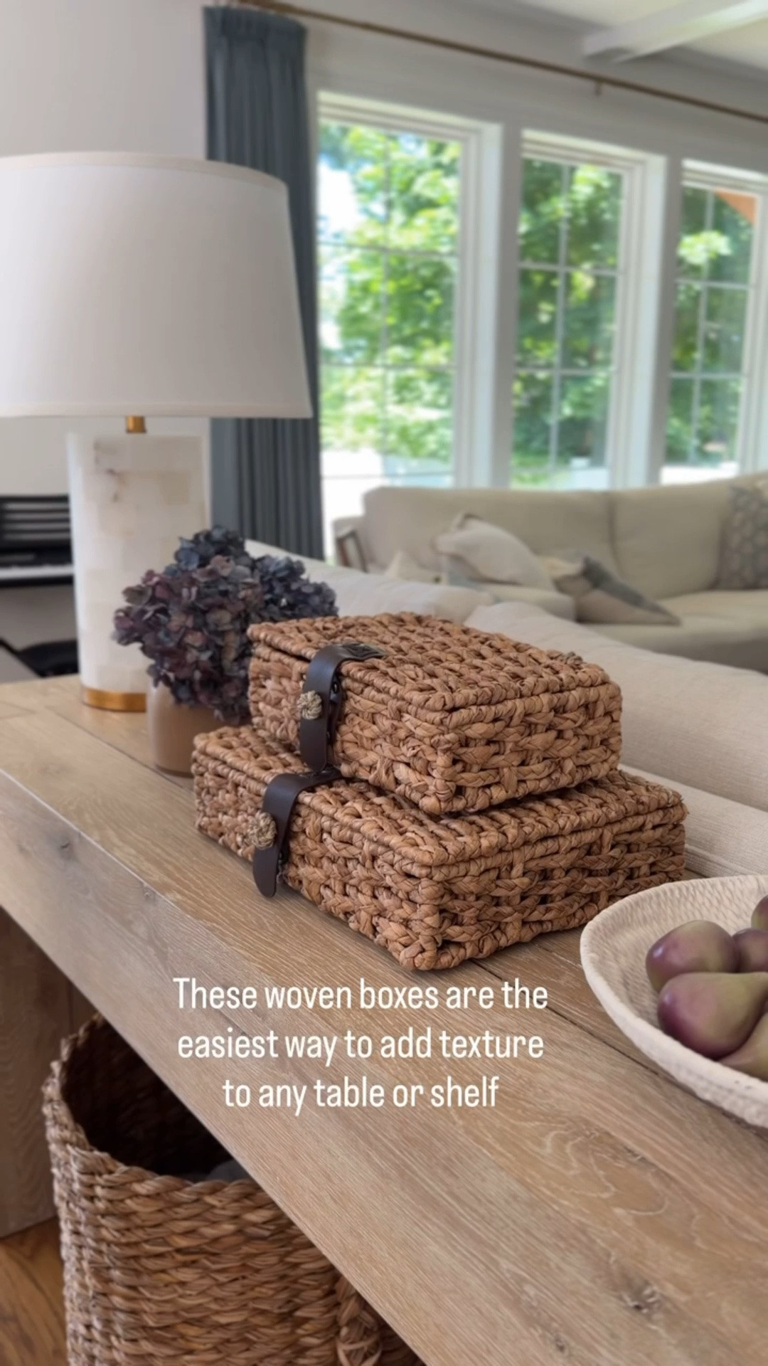 Add some warmth and texture to your table or shelves with these beautiful woven boxes from Amazon! Plus they make a perfect storage spot for TV remotes and cords!

#LTKHome
