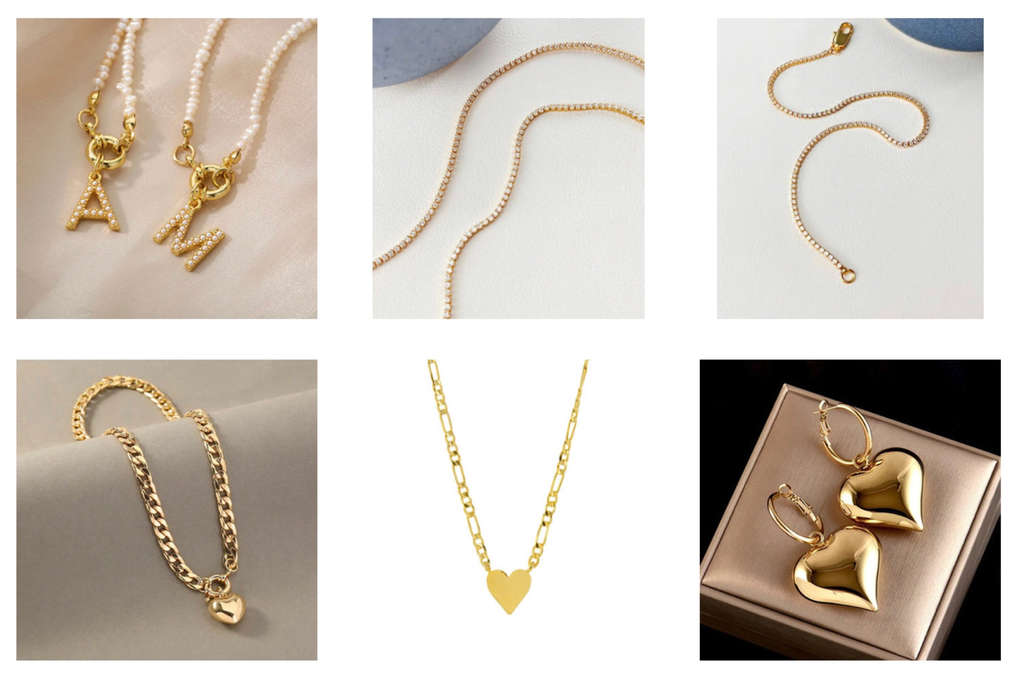 Affordable gold jewellery 

Necklace, bracelet, tennis, oversized heart, hoop, pearl, initial, chunky, delicate, aaniya boutique 

#LTKunder50 #LTKstyletip #LTKworkwear