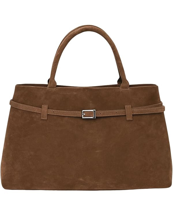 Base'ic Suede Tote Bag for Women – Slouchy Faux Suede Shoulder Purse, Large Capacity Fashion Ha... | Amazon (US)