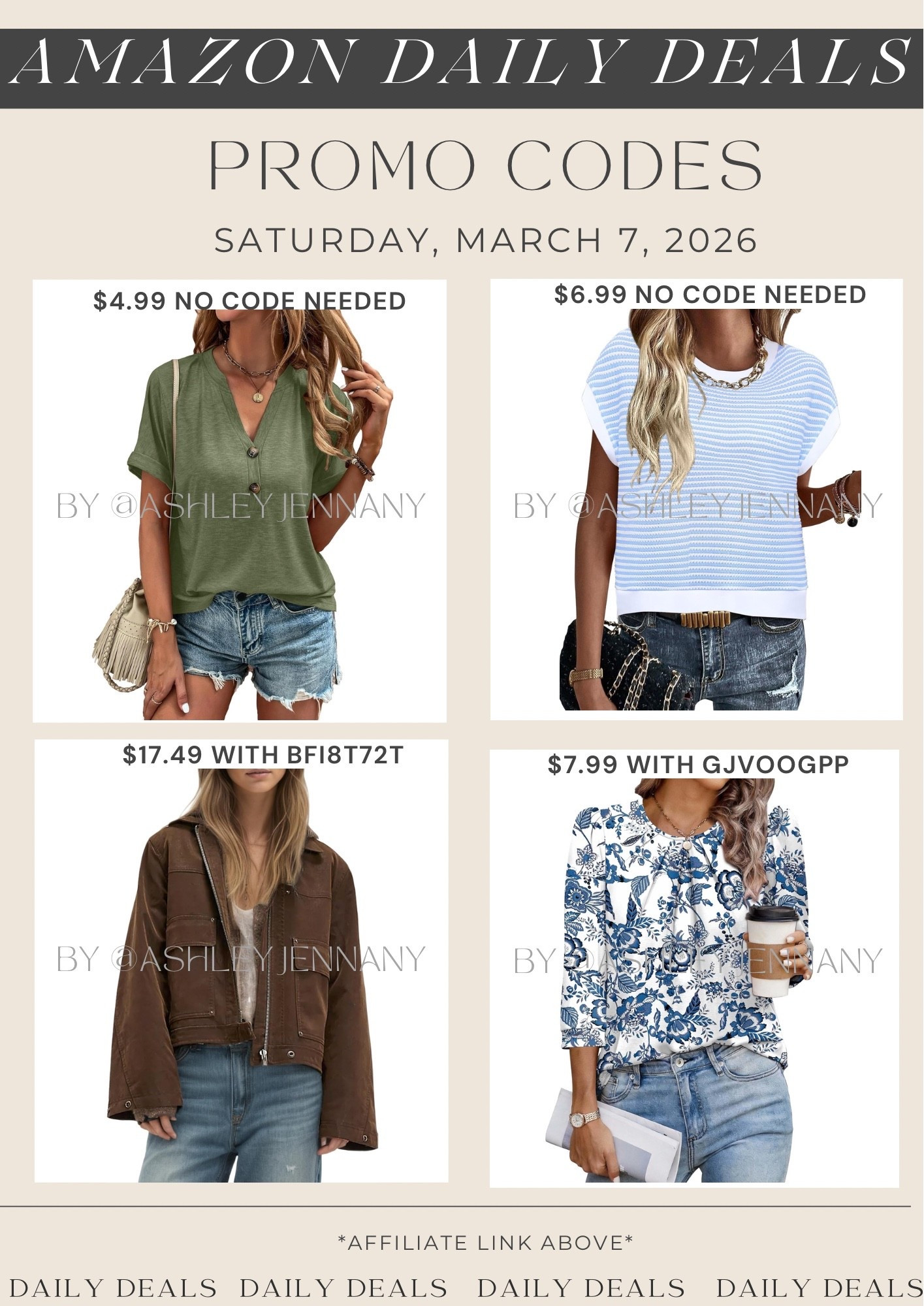 Amazon fashion deals on spring tops and cropped jacket 

#LTKSaleAlert #LTKMidsize #LTKSeasonal