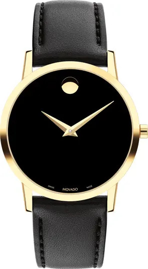 Museum Classic Leather Strap Watch, 33mm | Nordstrom