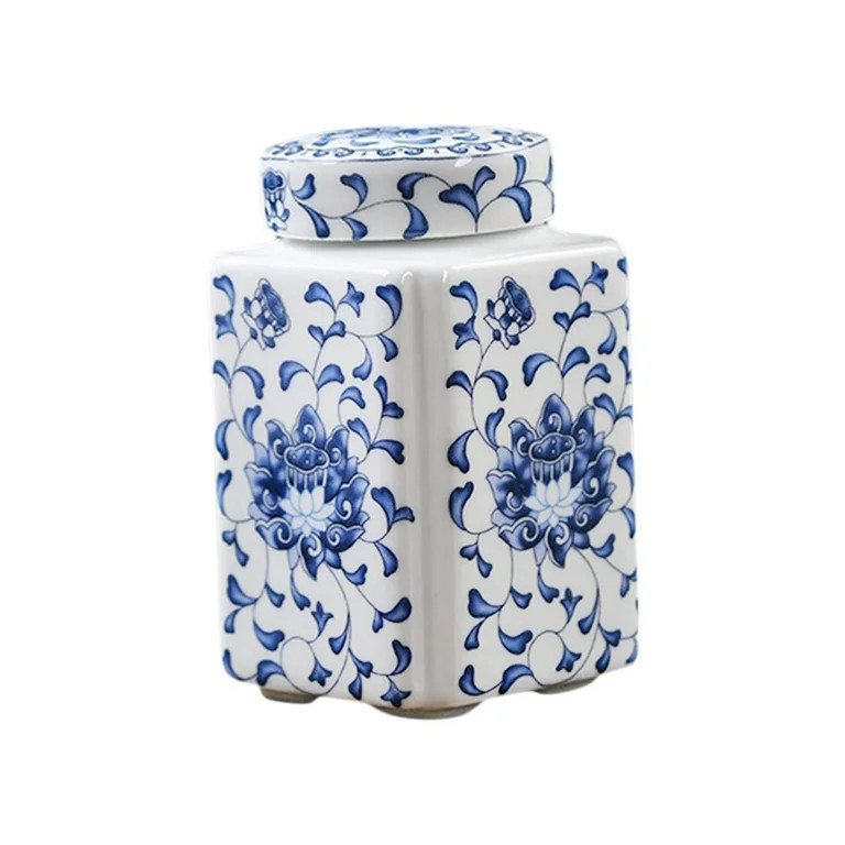 Porcelain Temple Jar Ceramic Ginger Jar Chinese Elegant 200ml Temple Jar Vase Decorative Ceramic ... | Walmart (US)