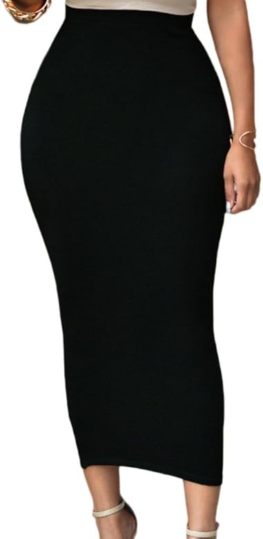Lrady Women's High Waist Slim Bodycon Party Club Night Out Maxi Long Pencil Skirts | Amazon (US)