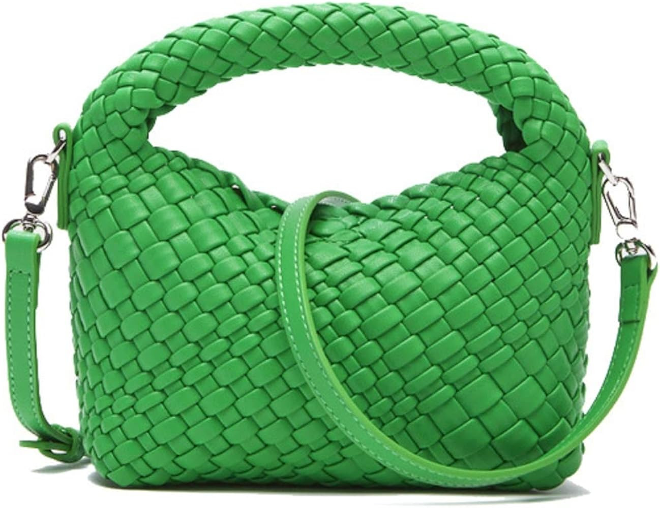 Women Woven Tote Small Crossbody Bag, Weave Quilted Purse Square Shoulder Bag Woven Handbag with ... | Amazon (US)
