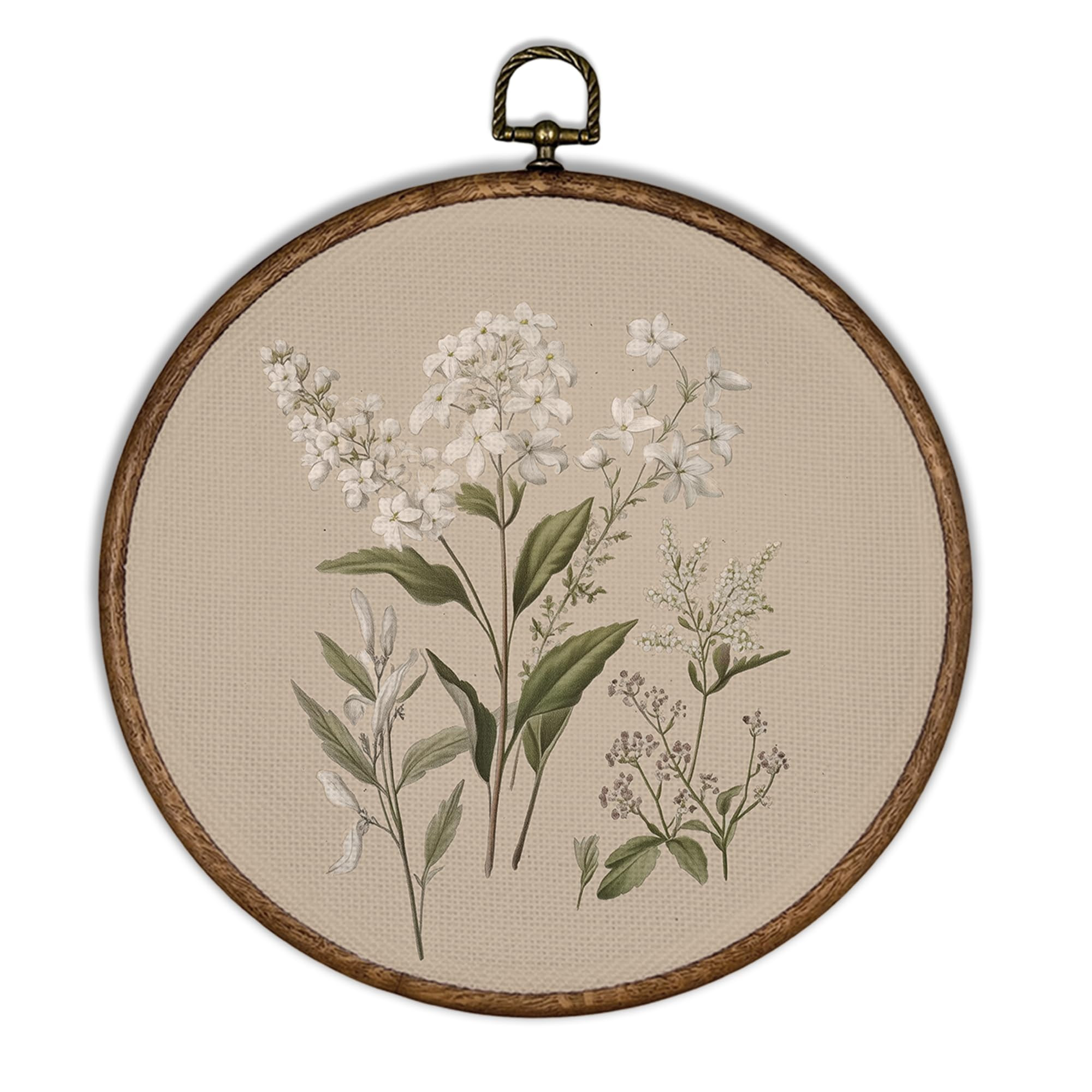XBBMGG Vintage Flower Wall Art Decor, Boho Farmhouse Retro Modern Botanical Round Wall Hanging De... | Amazon (US)