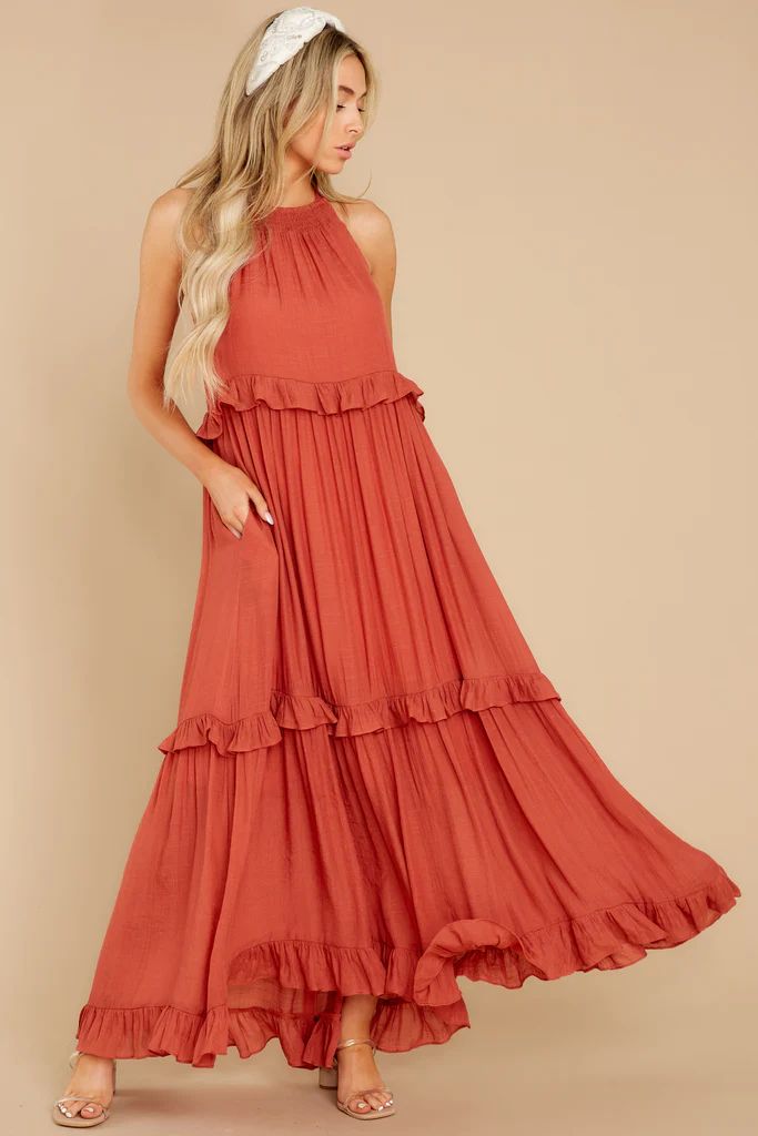 Inspire Chic Rust Maxi Dress | Red Dress 