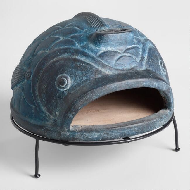 Blue Fish Terracotta Pizza Oven | World Market