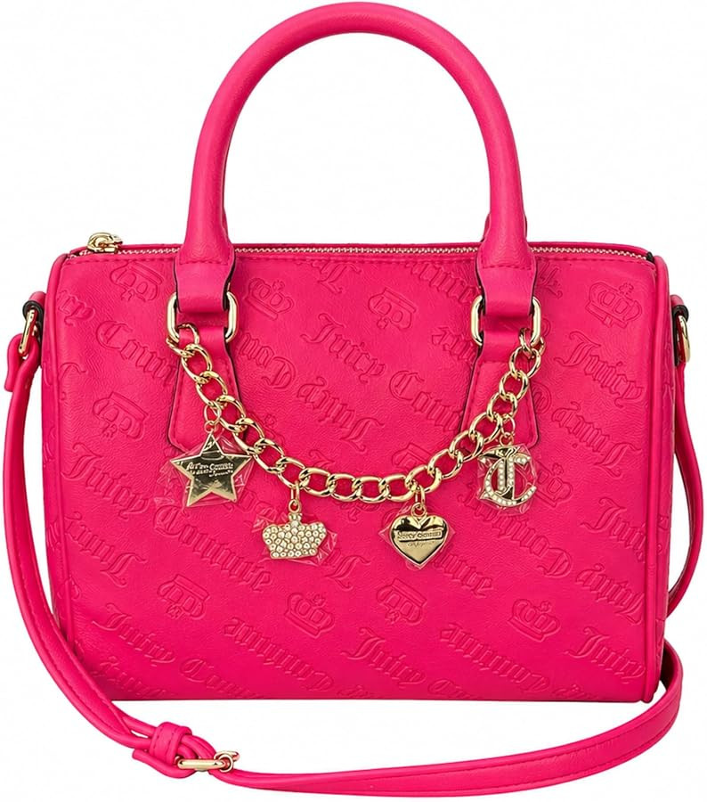 Juicy Couture Women\u2019s Not Your Babe Satchel Logo Embossed Crossbody Handbag with Top Handles... | Amazon (US)