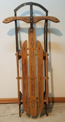 Vintage Speedway Wooden Sled Toboggan Christmas Decoration | eBay US