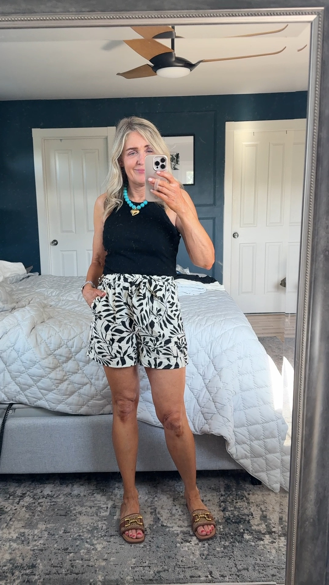 Summer outfit idea with printed shorts from @Gibsonlook wearing size XS. Bra free tank top from Amazon size S. 

Vacation outfits, outfits with shorts, Amazon fashion, Amazon finds, affordable style, tropical print, turquoise jewelry

#LTKgrwm #LTKootd #LTKOver40
