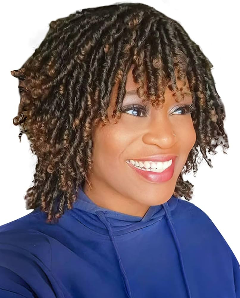 QUEENTAS Dreadlock Wigs for Black Women and Men Short Curly Big Afro Braided Wigs Faux Locs Twist... | Amazon (US)