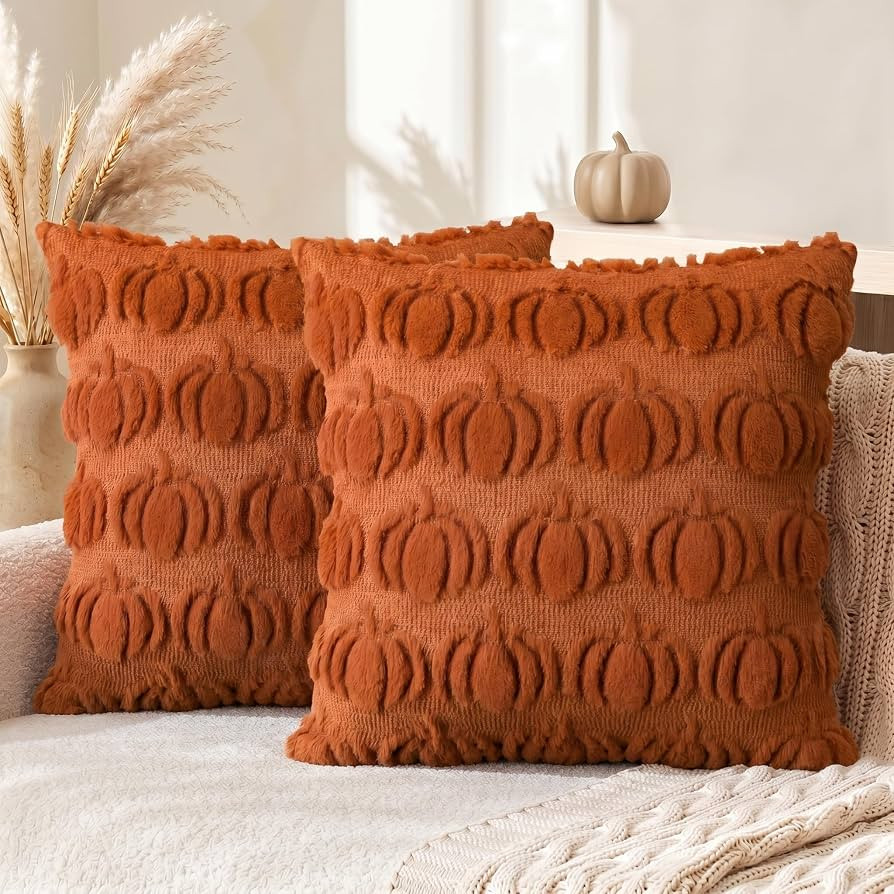 AVOIN colorlife Fall Pumpkin Caramel Throw Pillow Covers, 18 x 18 Inch Autumn Thanksgiving Harves... | Amazon (CA)