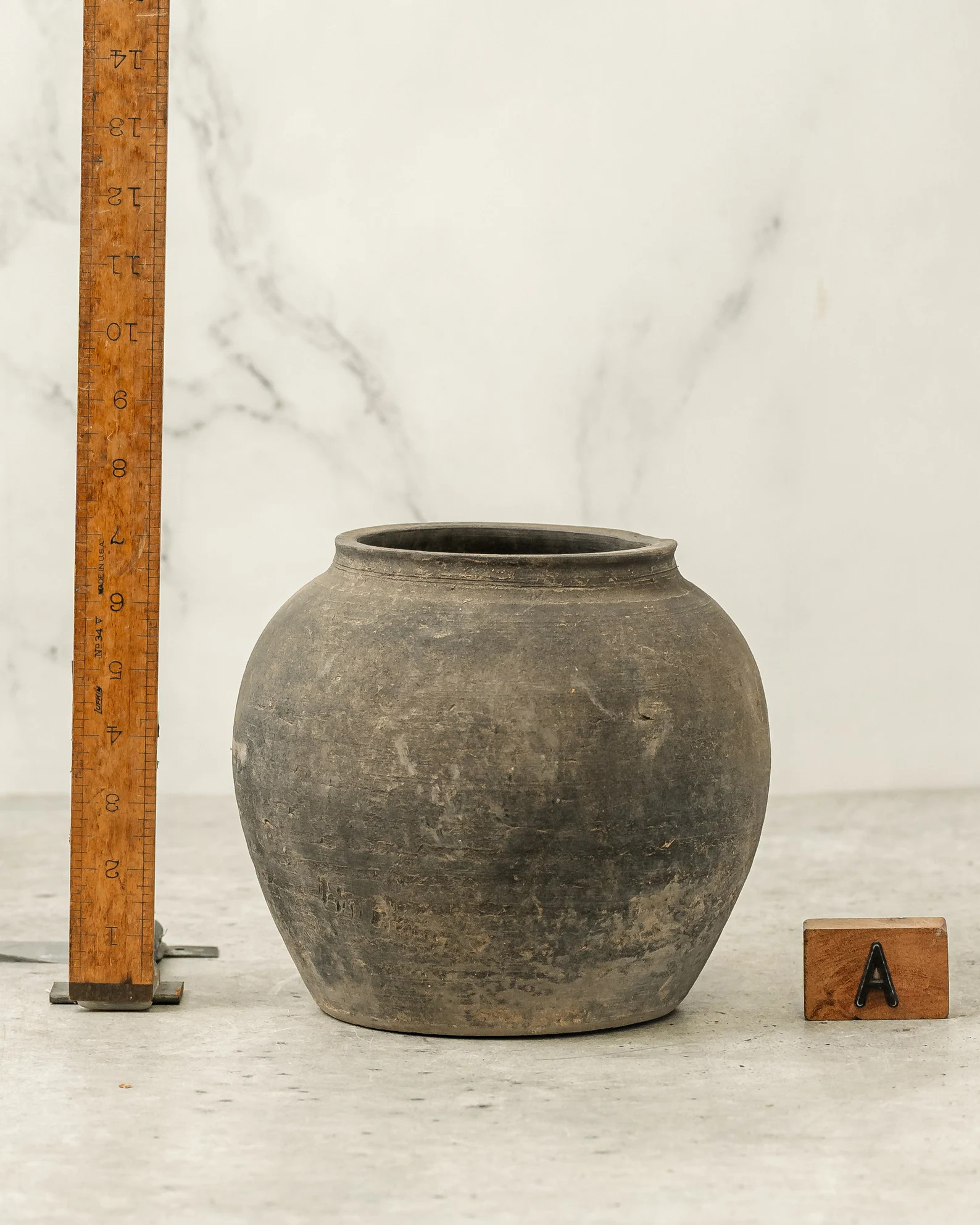 Rustic Handcrafted Vintage Clay Vase in Black and Grey With No Handles free Shipping - Etsy | Etsy (US)